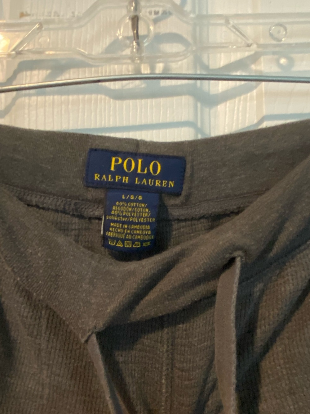 Polo by Ralph Lauren Men's Dark Grey Sleep Jogger Waffle Knit - Picture 4 of 5